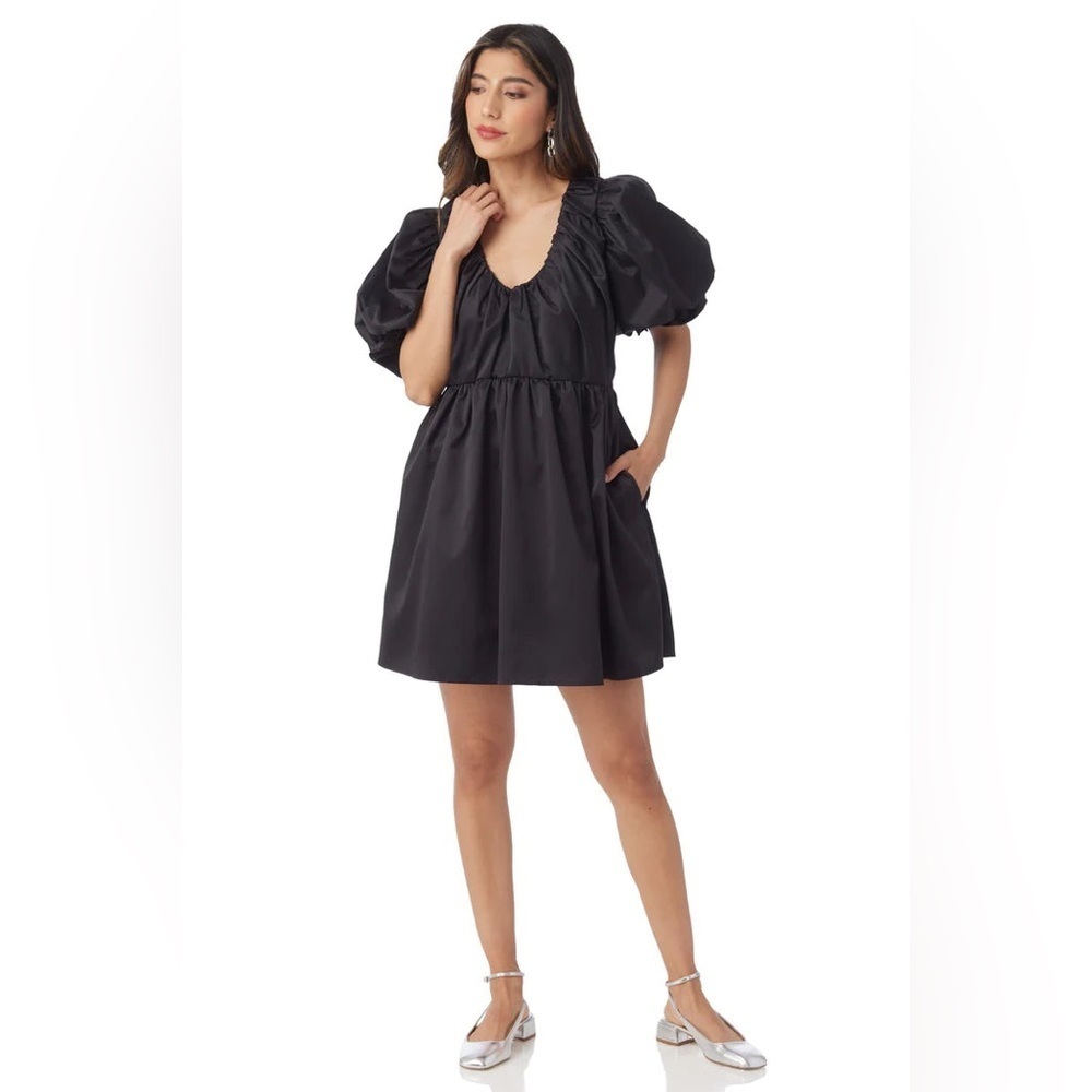 NEW CROSBY BY MOLLIE BURCH Raines Mini Short Sleeve Dress Black XS - Picture 2 of 8